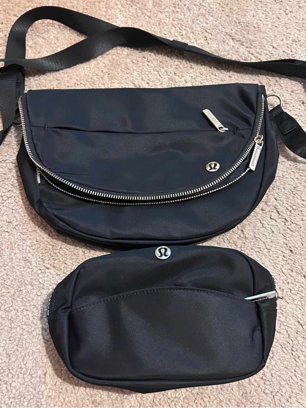 Lululemon 5L All Night Festival crossbody bag & 2L City Essentials cosmetic EUC